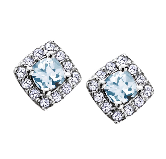 Aquamarine and Diamond Earrings