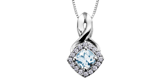 Aquamarine and Diamond Necklace