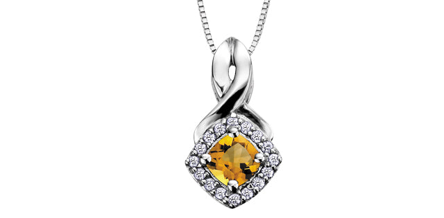 Citrine and Diamond Necklace