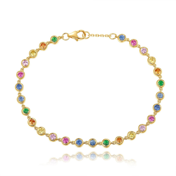 Multicolor Bezel Tennis Bracelet