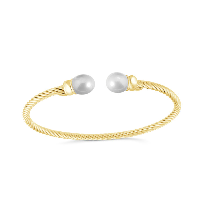 Pearl Twist Bangle in Yellow