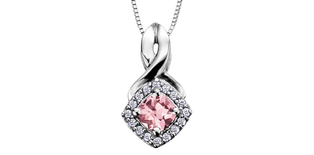 Pink Tourmaline and Diamond Necklace
