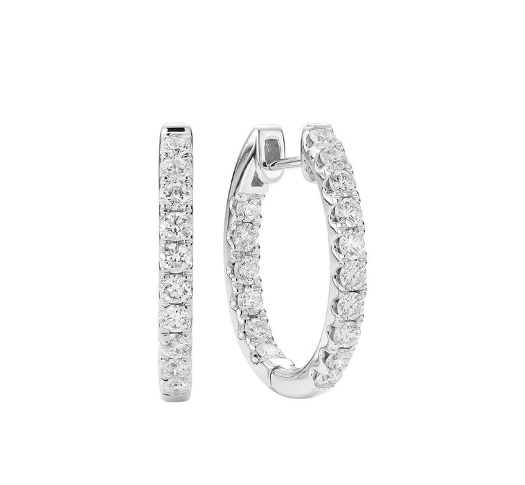 Oval Diamond Earrings in White