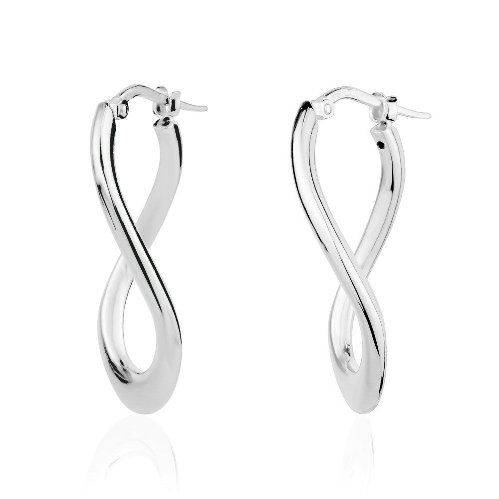 Oval Twist Earrings in White