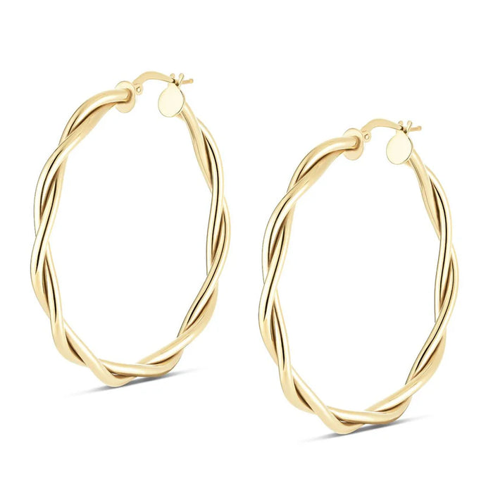 Large Rope Italian Hoops in Yellow