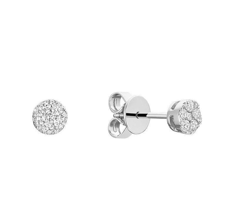 Pave Diamond Earrings in White