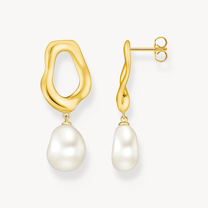 Pearl Drop Earrings in Yellow