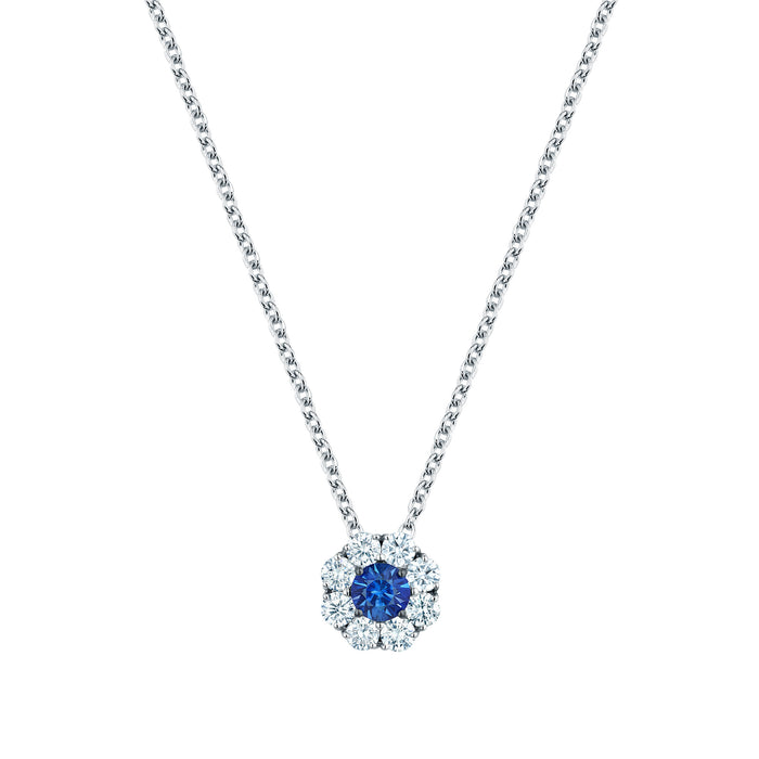 Sapphire & Diamond Snowflake Necklace