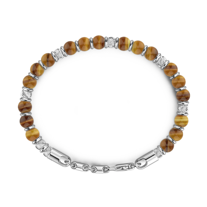 Soft Silver Bracelet with Tiger's Eye