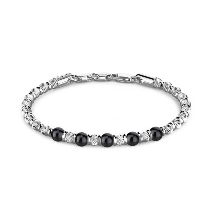 Soft Silver Bracelet with Onyx