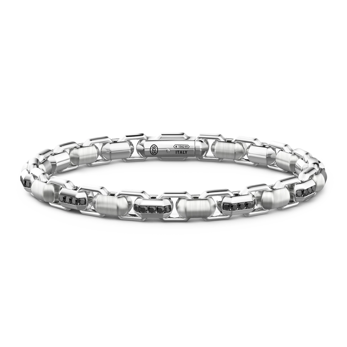 Silver Bracelet with Black Spinel