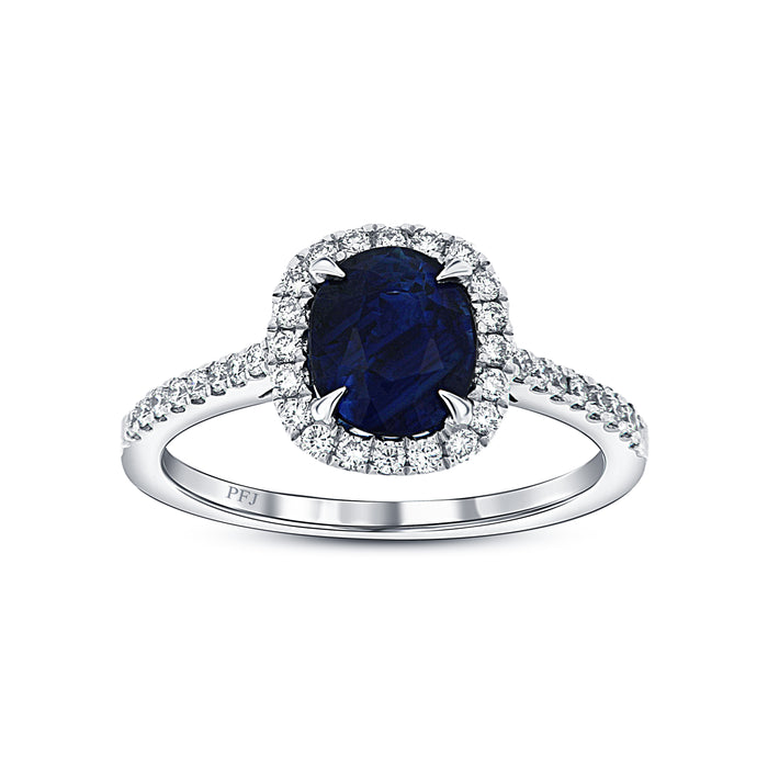 Sapphire and Diamond White Gold Ring