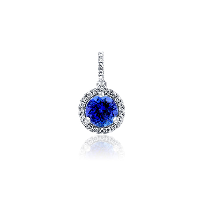 Tanzanite and Diamond White Gold Pendant