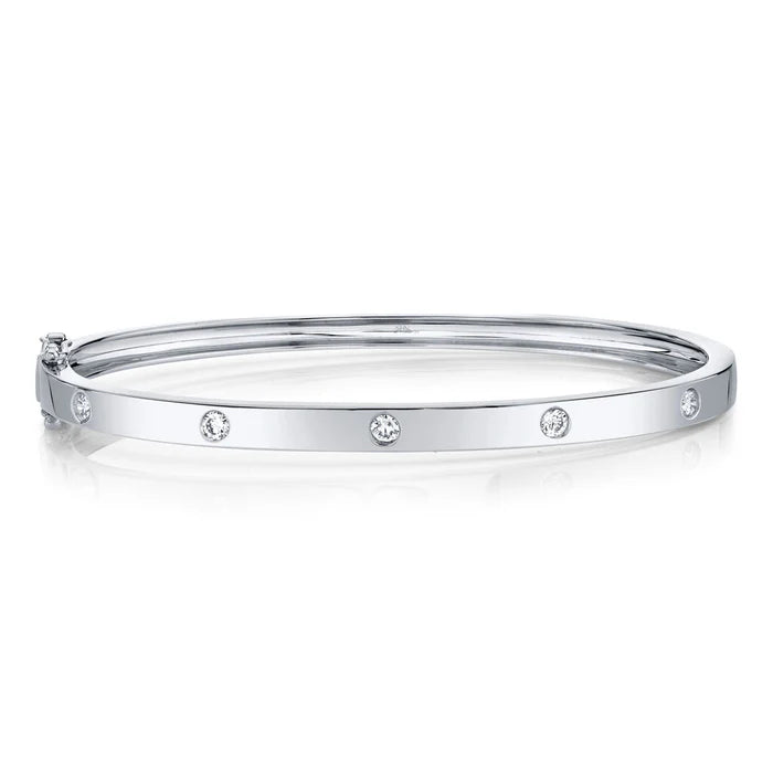 Diamond Bangle in White