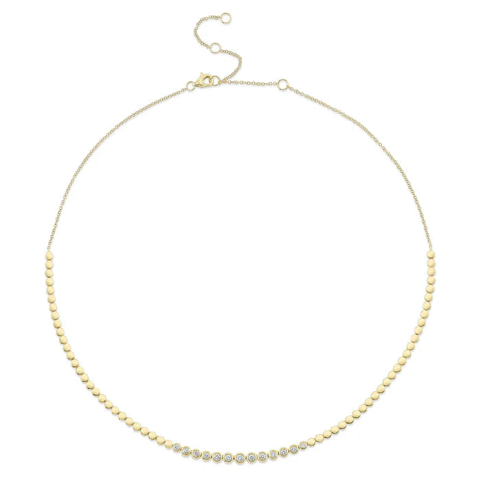 Diamond Bezel Necklace in Yellow