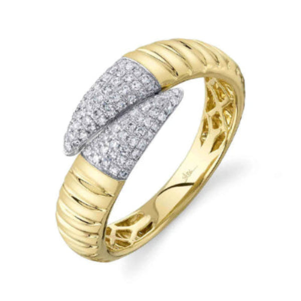 Diamond Ribbed Ring in Yellow